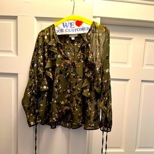 Gently worn sleek, sheer, size 4 Topshop blouse. Perfect elegance